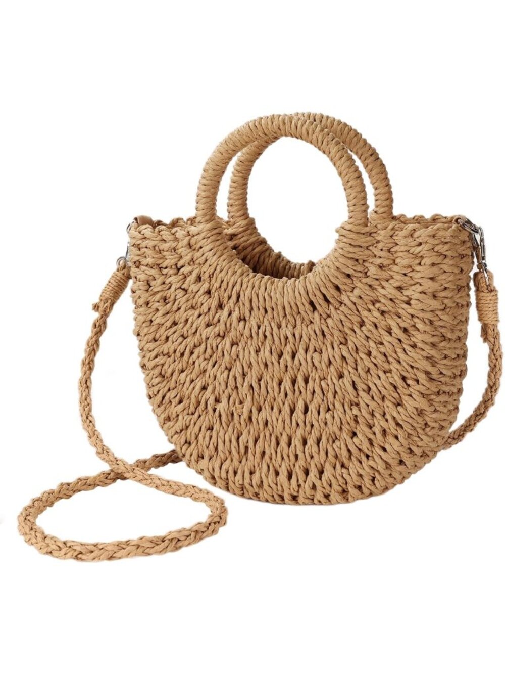 Stylish Woven Straw Beach Bag | Crossbody & Shoulder Satchel Purse for Summer